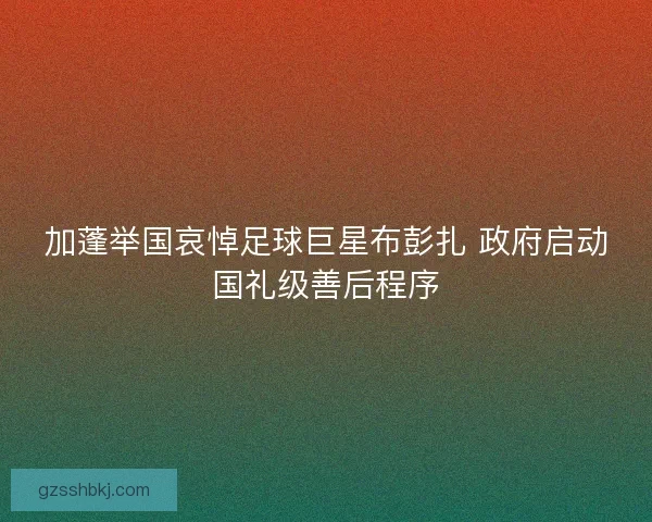 加蓬举国哀悼足球巨星布彭扎 政府启动国礼级善后程序