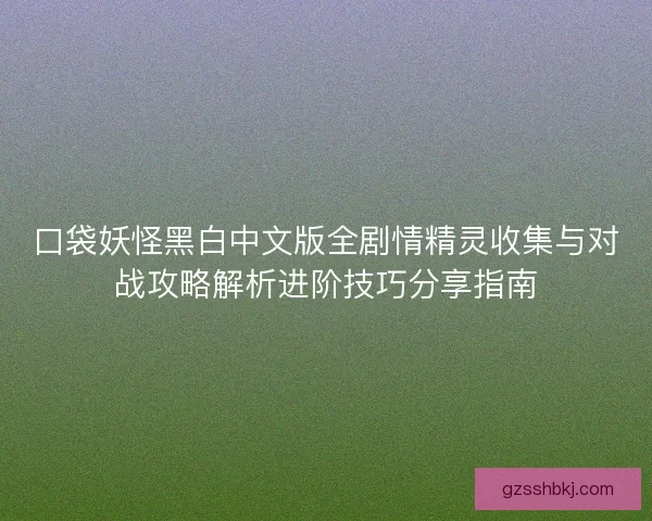 口袋妖怪黑白中文版全剧情精灵收集与对战攻略解析进阶技巧分享指南