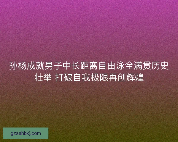 孙杨成就男子中长距离自由泳全满贯历史壮举 打破自我极限再创辉煌