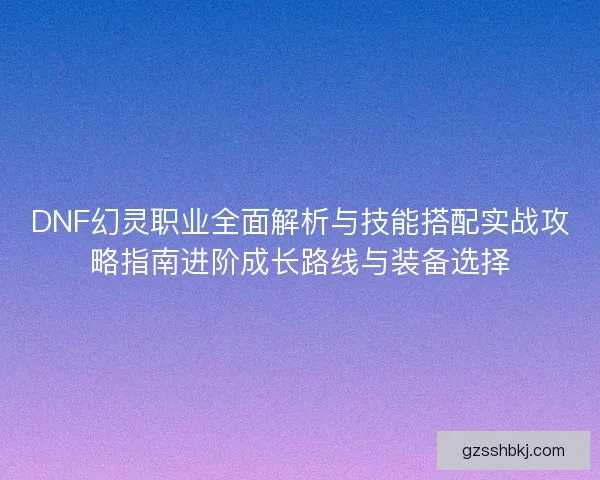 DNF幻灵职业全面解析与技能搭配实战攻略指南进阶成长路线与装备选择