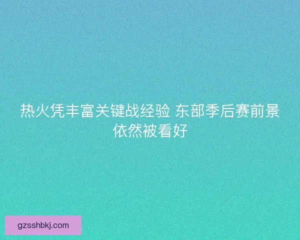 热火凭丰富关键战经验 东部季后赛前景依然被看好