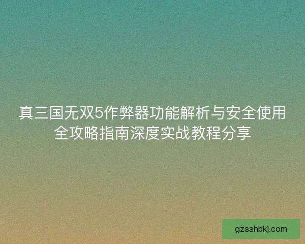 真三国无双5作弊器功能解析与安全使用全攻略指南深度实战教程分享